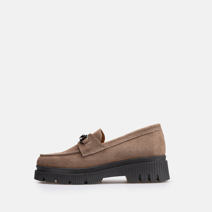 Chaussure Femme En Daim - Taupe