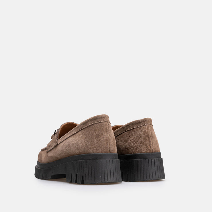 Chaussure Femme En Daim - Taupe