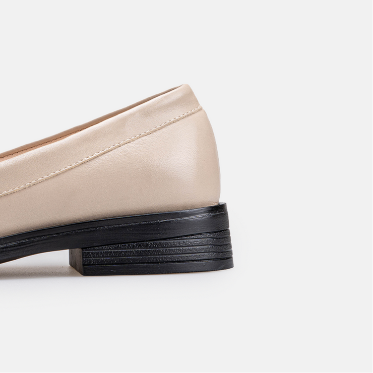 Chaussure Femme En Cuir - Beige