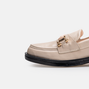 Chaussure Femme En Cuir - Beige