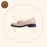 Chaussure Femme En Cuir - Beige