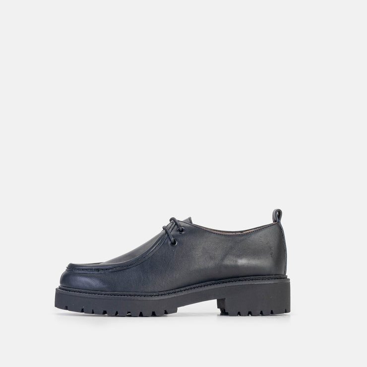 Chaussure En Cuir - Bleu Marine